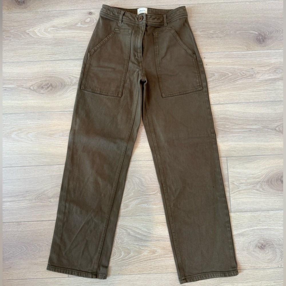 Aritzia Wilfred Free Modern Utility Pant in Earthy Brown Color Size 0